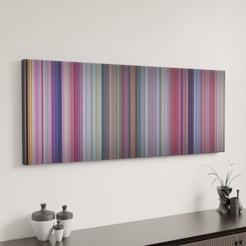 Barbie canvas art in modern interior - movie color palette