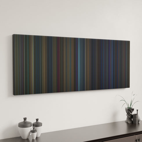 Godzilla vs. Kong canvas art in modern interior - movie color palette