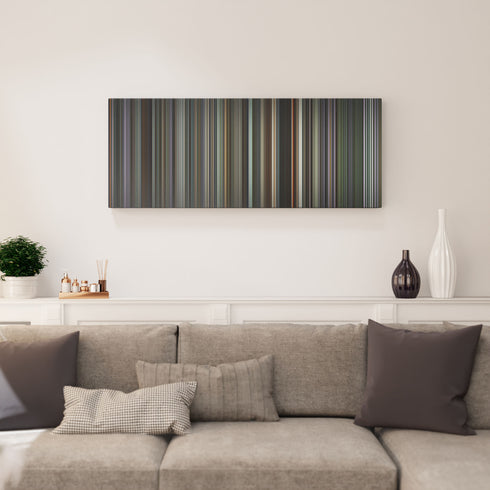 Oppenheimer canvas print in living room - film wall decor