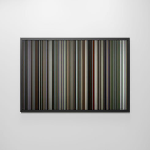 Front view of oppenheimer Frome framed poster on the wall