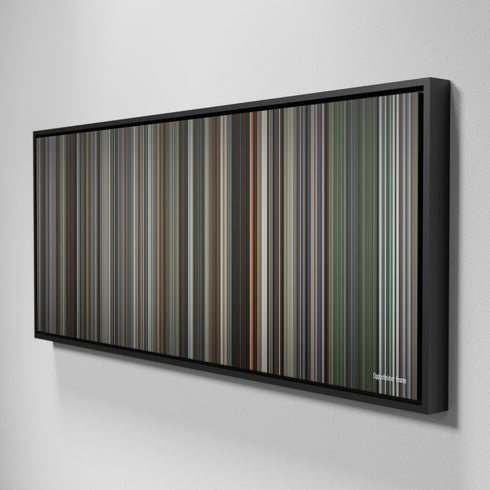 Side view of Framed Buff's of oppenheimer Frome on the wall