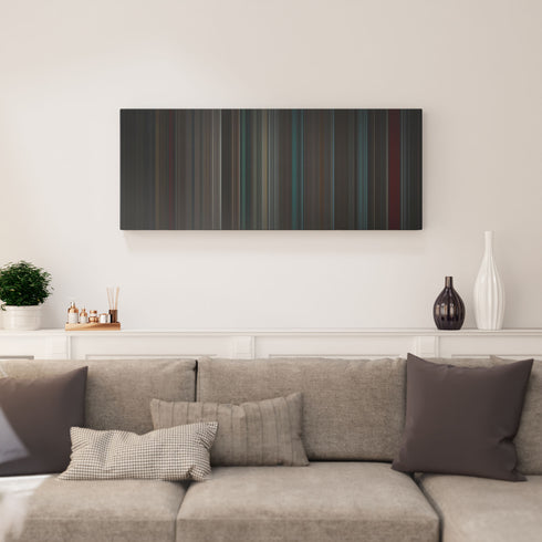 Living room interior with stranger.things.s01e04 Frome on the wall