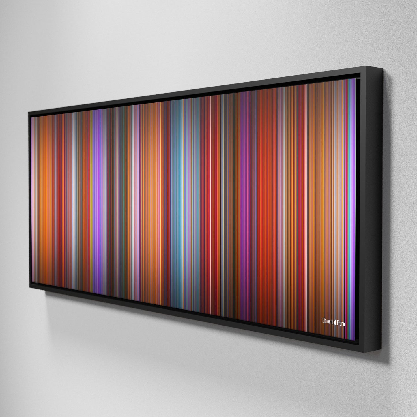 Side view of Framed Buff's of elemental Frome on the wall