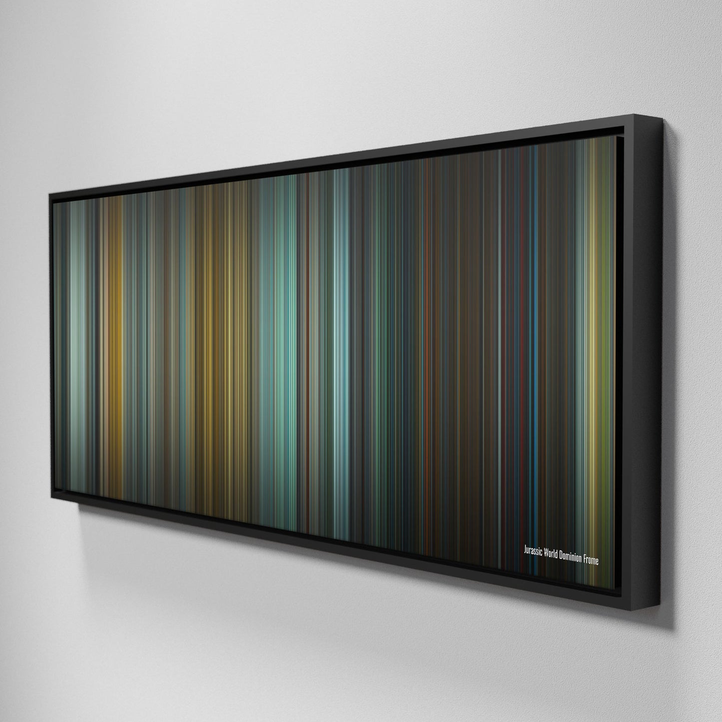 Side view of Framed Buff's of jurassic_world_dominion Frome on the wall