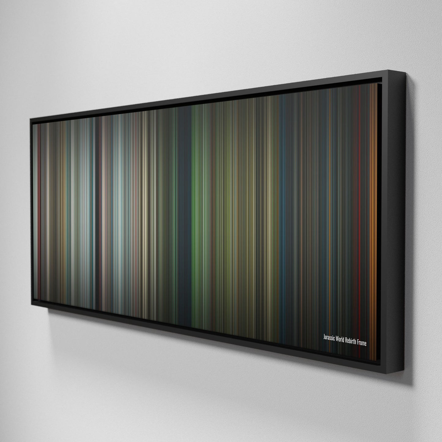 Side view of Framed Buff's of jurassic_world_rebirth Frome on the wall