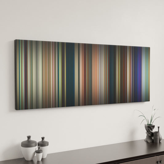 Minimal interior design with a_minecraft_movie Frome on the wall