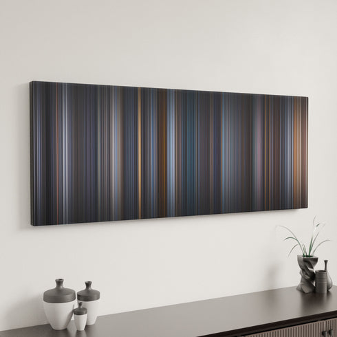 Equilibrium canvas art in modern interior - movie color palette