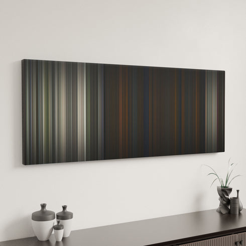 Sinners canvas art in modern interior - movie color palette
