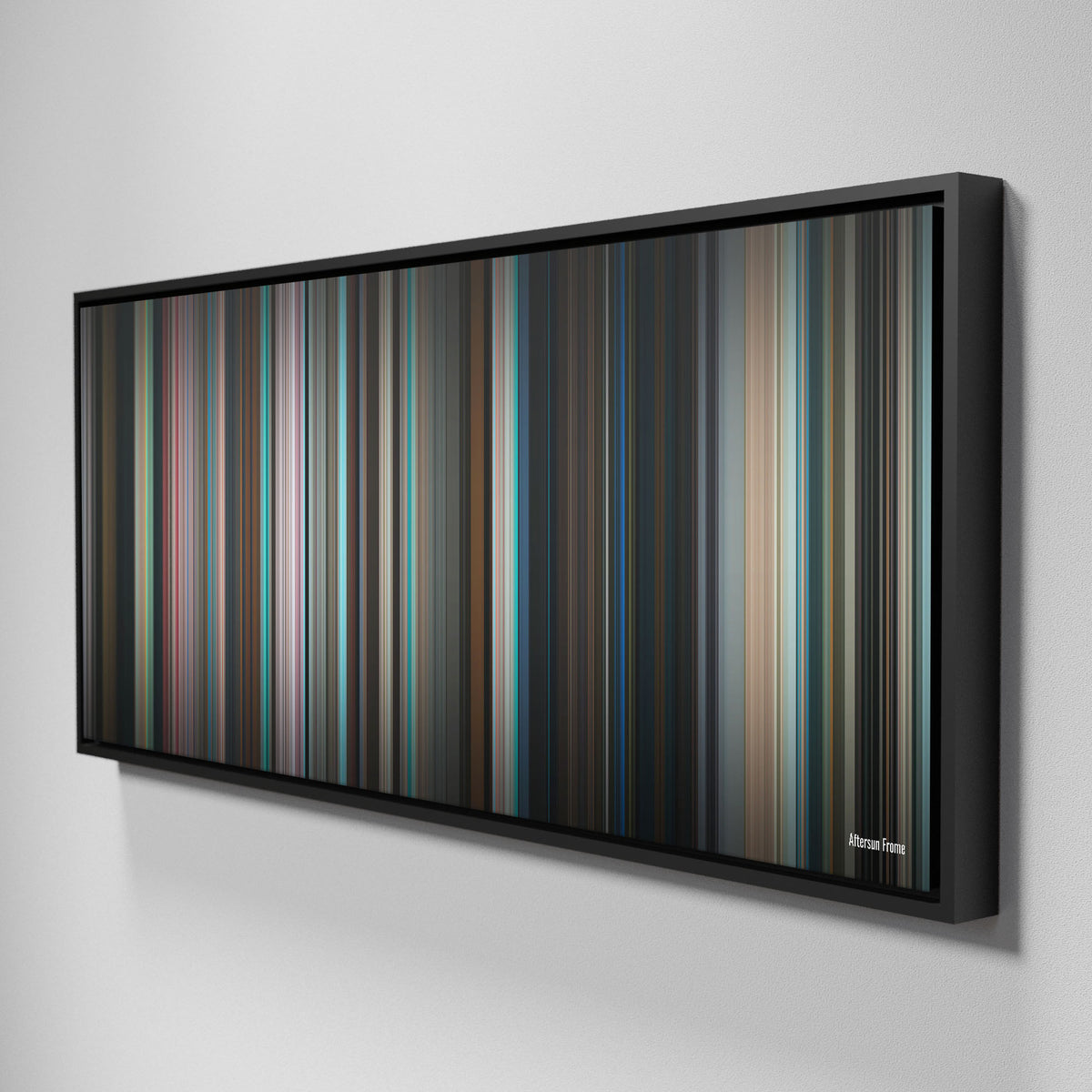 Side view of Framed Buff's of aftersun Frome on the wall