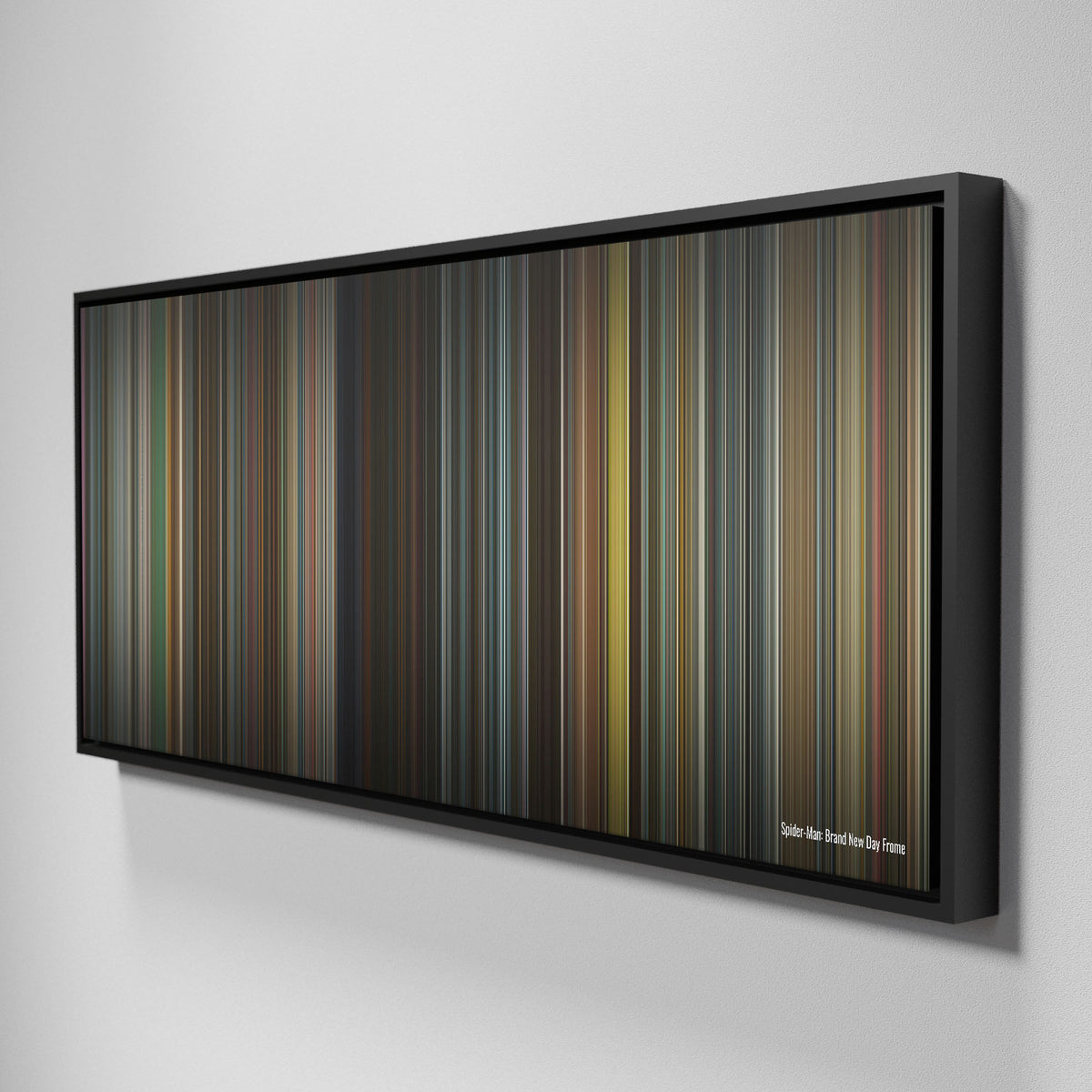 Side view of Framed Buff's of spiderman_brand_new_day Frome on the wall