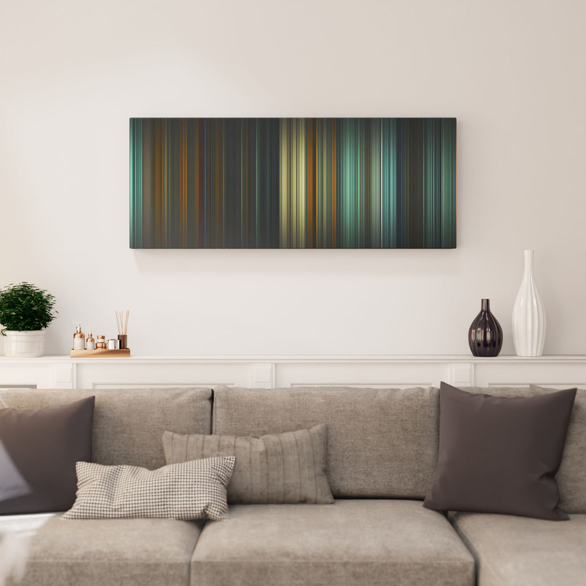 Living room interior with thunderbolts Frome on the wall