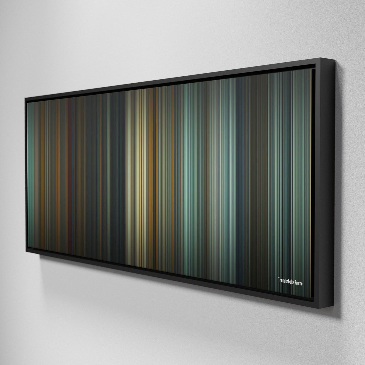 Side view of Framed Buff's of thunderbolts Frome on the wall