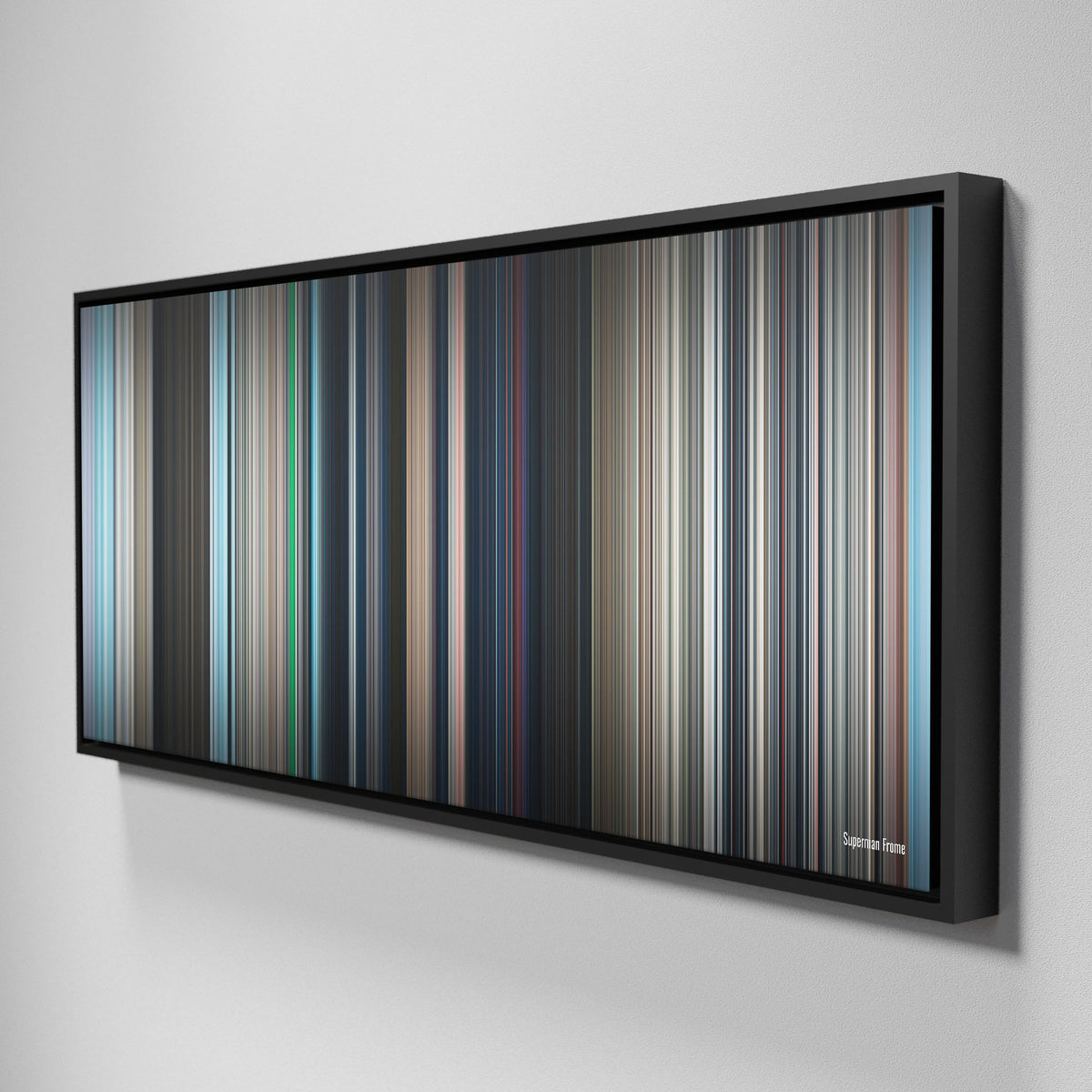 Side view of Framed Buff's of superman_2025 Frome on the wall