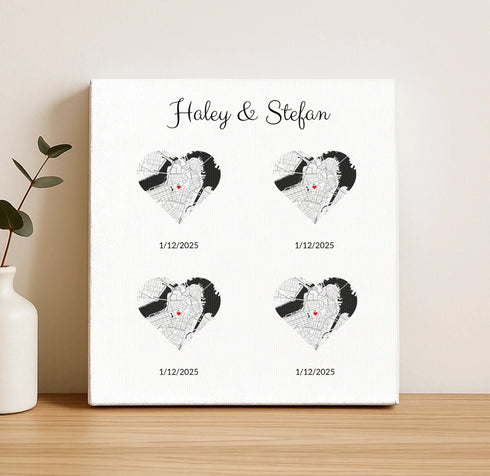 Personalized Coordinates Map Print – Love Trail - Customizer