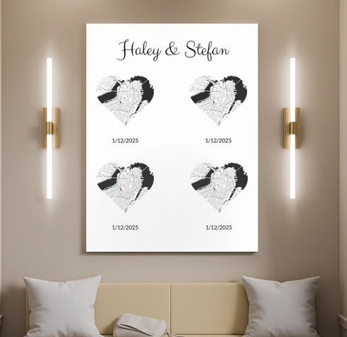 Personalized Coordinates Map Print – Love Trail - Customizer