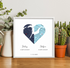 Joined Hearts Personalized Coordinates Map Print - Customizer