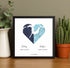 Joined Hearts Personalized Coordinates Map Print - Customizer
