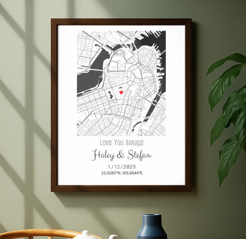 Personalized Coordinates Wedding Venue Map - Customizer
