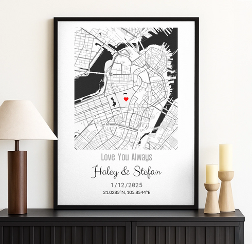 Personalized Coordinates Wedding Venue Map - Customizer