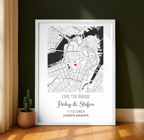 Personalized Coordinates Wedding Venue Map - Customizer
