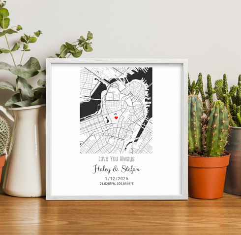 Personalized Coordinates Wedding Venue Map - Customizer