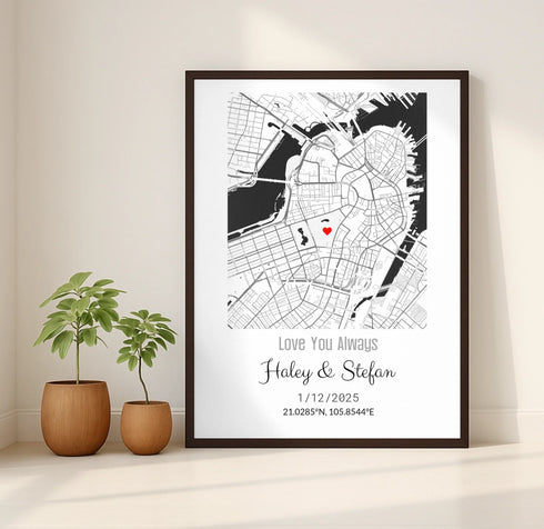 Personalized Coordinates Wedding Venue Map - Customizer