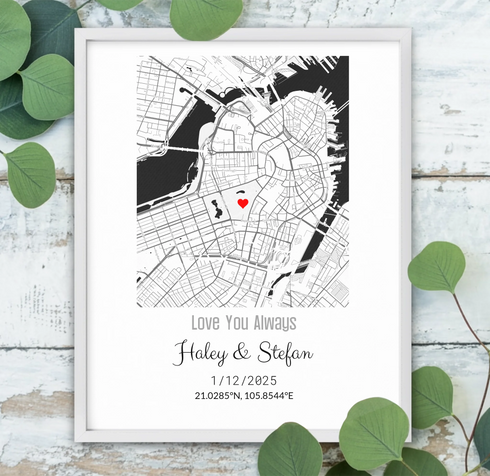 Personalized Coordinates Wedding Venue Map - Customizer