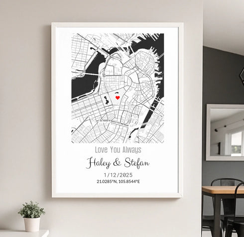 Personalized Coordinates Wedding Venue Map - Customizer