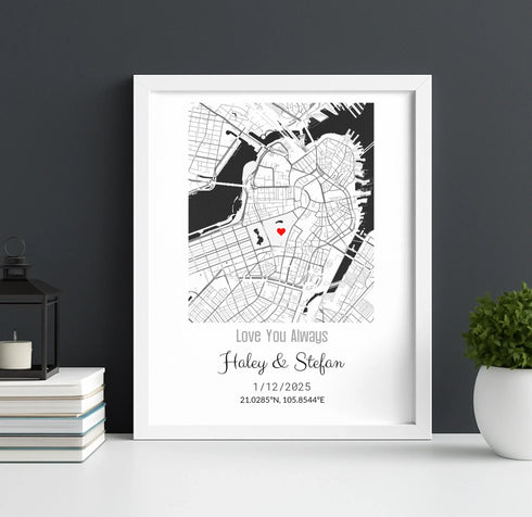 Personalized Coordinates Wedding Venue Map - Customizer