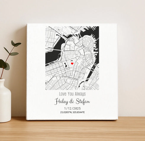 Personalized Coordinates Wedding Venue Map - Customizer