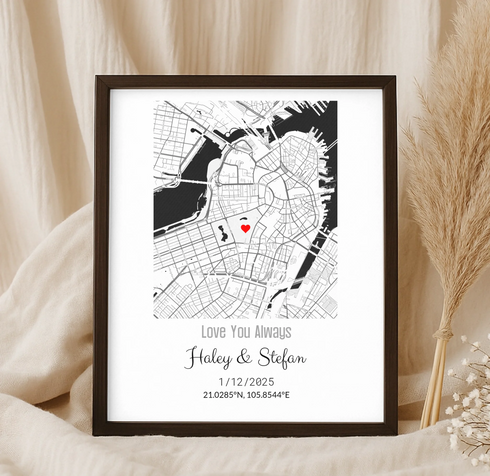Personalized Coordinates Wedding Venue Map - Customizer