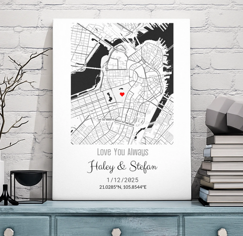 Personalized Coordinates Wedding Venue Map - Customizer