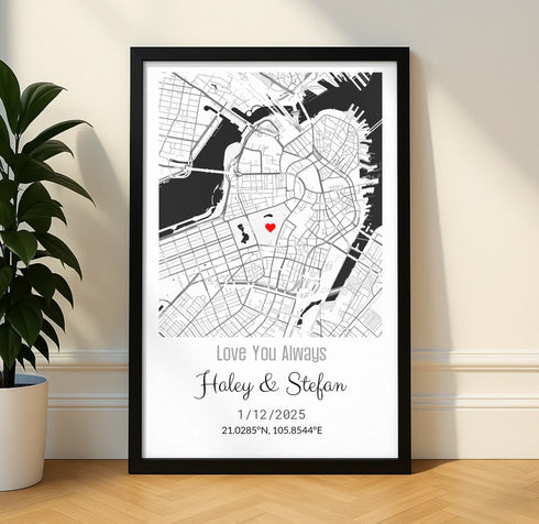 Personalized Coordinates Wedding Venue Map - Customizer
