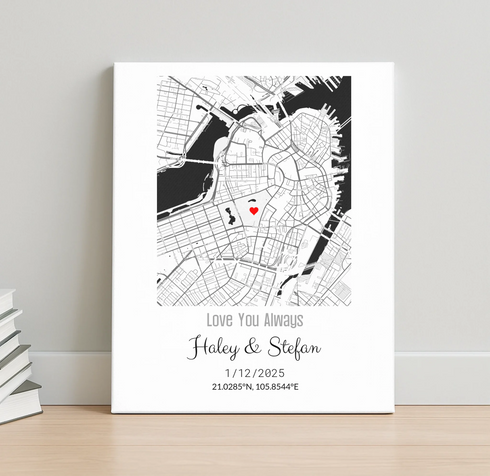 Personalized Coordinates Wedding Venue Map - Customizer