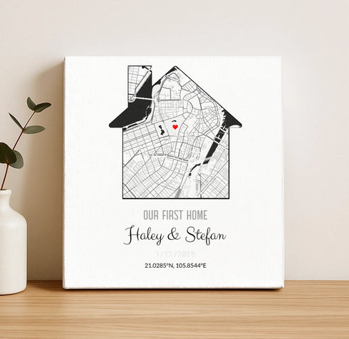 Personalized Coordinates Home Map Print - Customizer