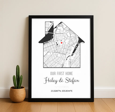 Personalized Coordinates Home Map Print - Customizer