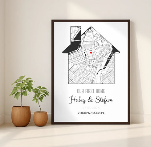 Personalized Coordinates Home Map Print - Customizer