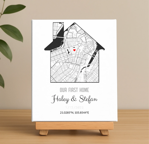 Personalized Coordinates Home Map Print - Customizer