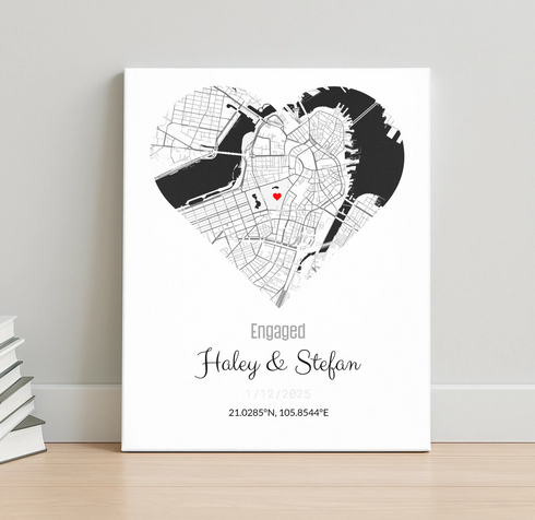 Personalized Coordinates Map Print – Where We Met - Customizer