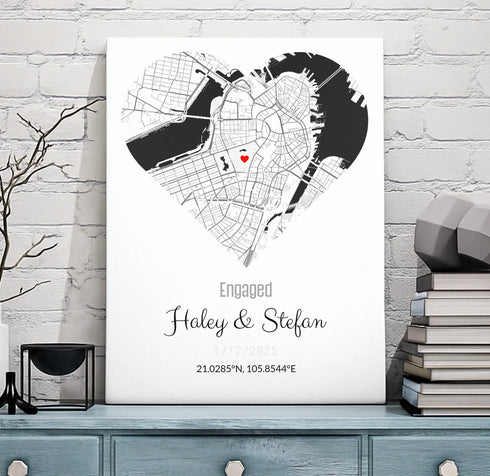 Personalized Coordinates Map Print – Where We Met - Customizer