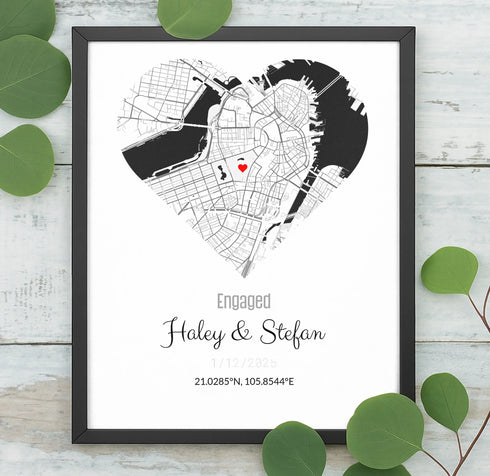 Personalized Coordinates Map Print – Where We Met - Customizer