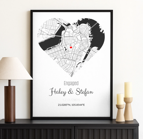 Personalized Coordinates Map Print – Where We Met - Customizer