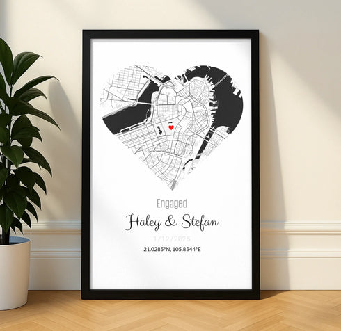 Personalized Coordinates Map Print – Where We Met - Customizer