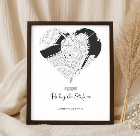 Personalized Coordinates Map Print – Where We Met - Customizer