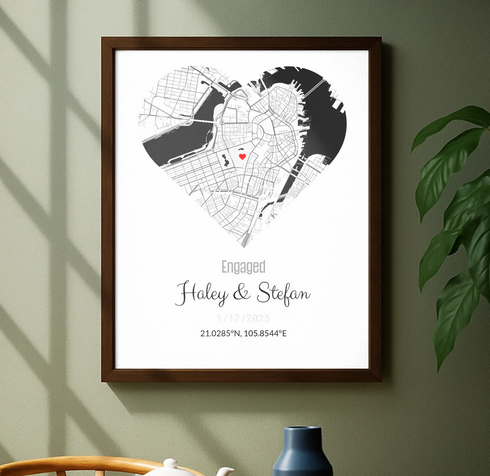 Personalized Coordinates Map Print – Where We Met - Customizer