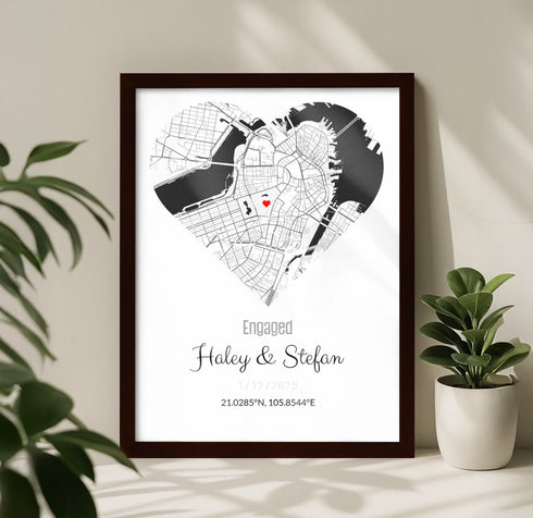 Personalized Coordinates Map Print – Where We Met - Customizer