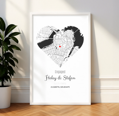 Personalized Coordinates Map Print – Where We Met - Customizer