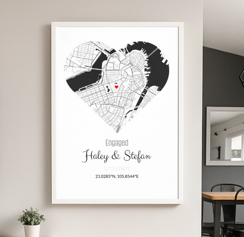 Personalized Coordinates Map Print – Where We Met - Customizer