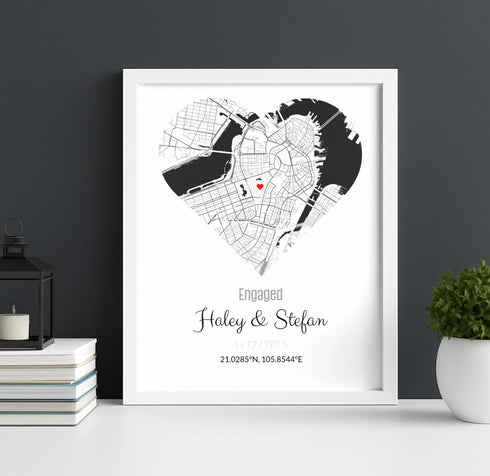 Personalized Coordinates Map Print – Where We Met - Customizer