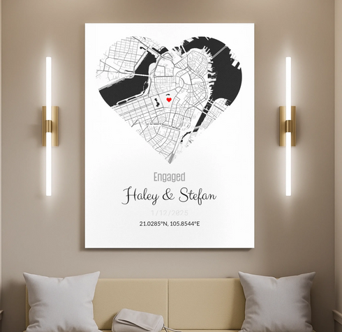 Personalized Coordinates Map Print – Where We Met - Customizer